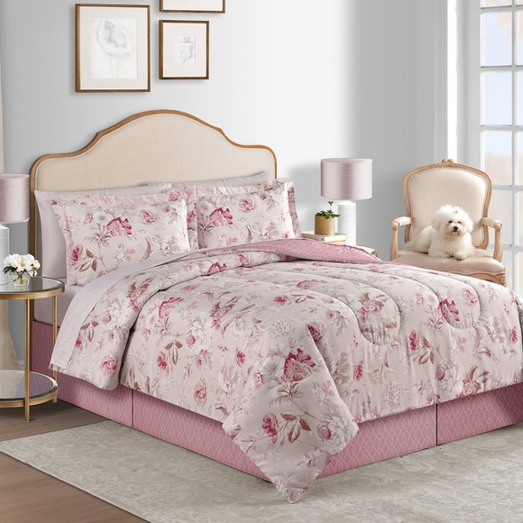 Macy's Bedding Macys Sunham Lauren Pink Floral Reversible Full Size